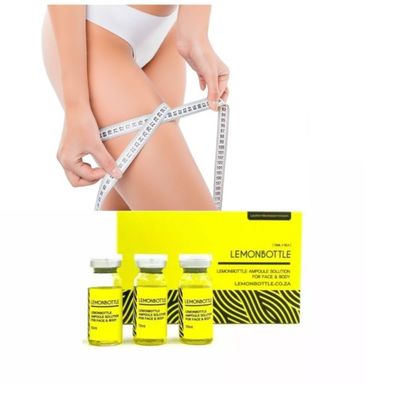 Yüksek konsantrasyonlu yağ çözücü çözeltisi Yüz ve Vücut için 10ml X 5 Limon Şişesi Tek kullanımlık aseptik ambalaj
