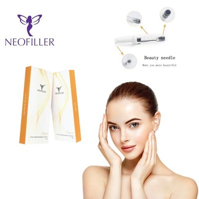 2ml Şeffaf Hyaluronik Asit Dermal Dolguyu Enjekte edilebilir Gel Yüz Enjeksiyon Alanı Büyütme