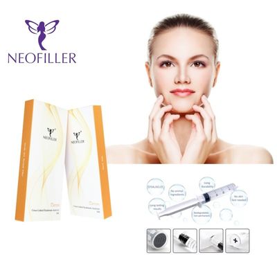 2ml Şeffaf Hyaluronik Asit Dermal Dolguyu Enjekte edilebilir Gel Yüz Enjeksiyon Alanı Büyütme