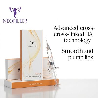 1 ml Hyaluronic Acid Dermal Filler Enjekte edilebilir Gel 8 ila 15 Aylık Süre ile Biyo uyumlu çapraz bağlantılı Hyaluronic Acid