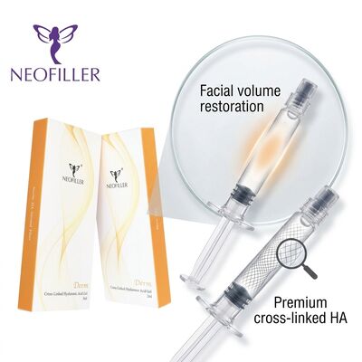 1 ml Hyaluronic Acid Dermal Filler Enjekte edilebilir Gel 8 ila 15 Aylık Süre ile Biyo uyumlu çapraz bağlantılı Hyaluronic Acid