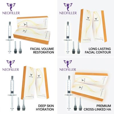 Yüz Gençleştirme için 24 Ay Geçerliliğe Sahip 1ml Şırınga Haciminde Biyouyumlu Hyaluronik Asit Dermal Dolgu
