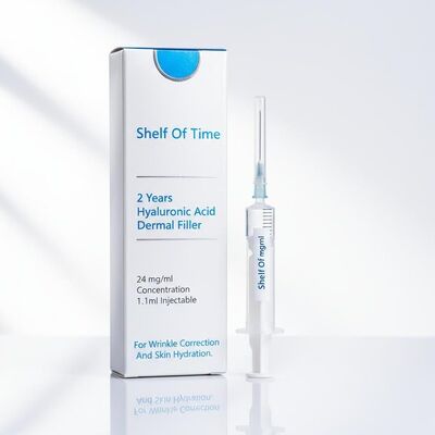2 Yıl Hyaluronik Asit Dermal Filler 24 Mg ml Konsantrasyon 1.1 ml Kıvrım Düzeltmesi ve Cilt Hidratasyonu İçin Enjekte edilebilir