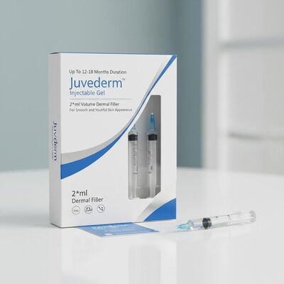 Pürüzsüz ve Genç Cilt Görünümü için 12-18 Aya Kadar Süreli Juvederm Enjekte Edilebilir Jel 2*1ml Hacim Dermal Dolgu