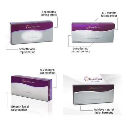 12-18 aya kadar Juvederm Dermal Filler 1ml 2 şırınga DHL UPS FEDEX Uzun süreli yüz büyütme çözümü