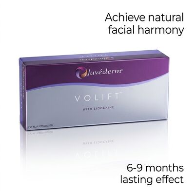 Volume 2 kez 1ml Juvederm Voluma Filler Orta Yüzün Hacim Arttırılması ve Geliştirilmiş Yüz Hatları için Yaşlanma Karşıtı Yüz Dolgusu