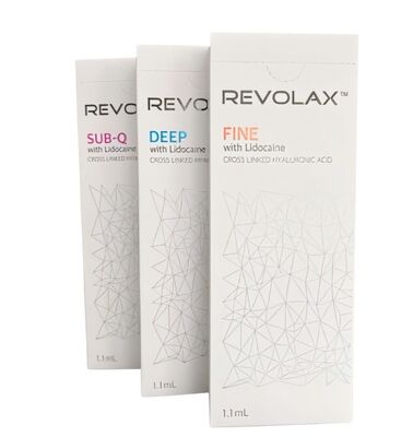 Çapraz Bağlı Dermal Filler Revolax Dermal Filler Yüz çizgisini azaltmak ve hacmi restore etmek için ince derin Sub-Q enjekte edilebilir formül