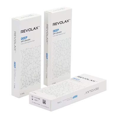 Pürüzsüz ve Elastik Jel kıvamında Revolax Dermal Dolgu İnce Derin Sub-Q Enjekte Edilebilir Jel 2-25°C'de Saklayın Yüz Hacmi Yeniden Yapılandırması İçin İdeal