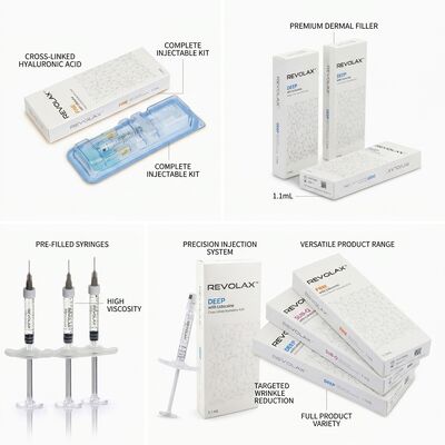 Revolax Fine Dermal Filler Karga Ayakları ince çizgi düzeltmesi için Monofazik Hiyaluronik Asit Filler 1.1ml