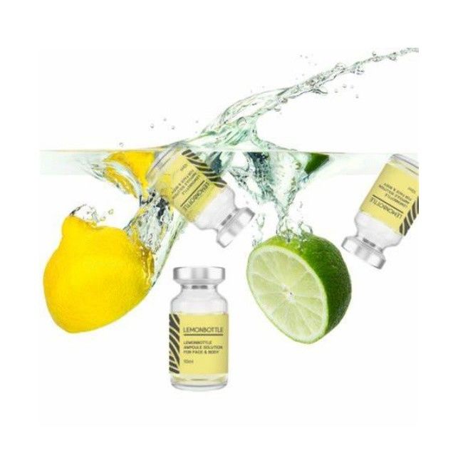 Yüksek konsantrasyonlu yağ çözücü çözeltisi Yüz ve Vücut için 10ml X 5 Limon Şişesi Tek kullanımlık aseptik ambalaj