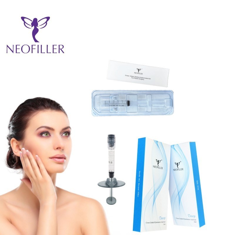 Neofiller 24mg-ml Hyaluronik Asit Dermal Filler Çapraz Bağlı Enjekte edilebilir Gel 9-12 Aylık Uzun Yaşam Formülü
