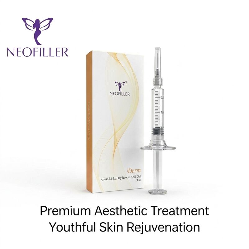 6-8 Ay Uzun Sürme Hyaluronik Asit Dermal Dolgu Biyo uyumlu Enjekte edilebilir Gel 1 ml Şırınga Yüz Yenilenmesi