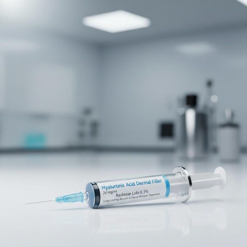 24 mg/ml Hyaluronik Asit Dermal Filler Radiesse Lido Yüzün kırışıklığı tedavisinde uzun süreli sonuçlar sağlayan % 0.3 konsantrasyon