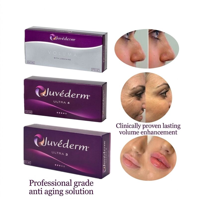 Plastik Cerrahi Juvederm Dermal Dolgu Konsantrasyonu 20mgMl Uzun Ömür 9-12 Ay Yüz Hatlarını İyileştirme ve Cilt Gençleştirmeye Uygun