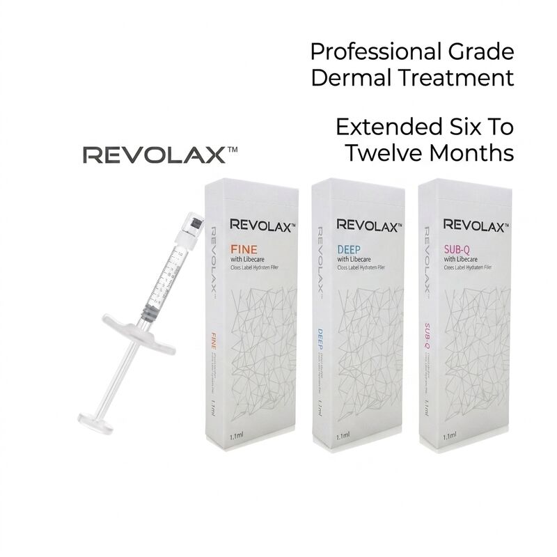 Hyaluronik Asit Revolax Dermal Filler, yüz şeklini şekillendirme, kırışıklık azaltma ve cilt nemlendirme için güvenli enjekte edilebilir çözeltir.